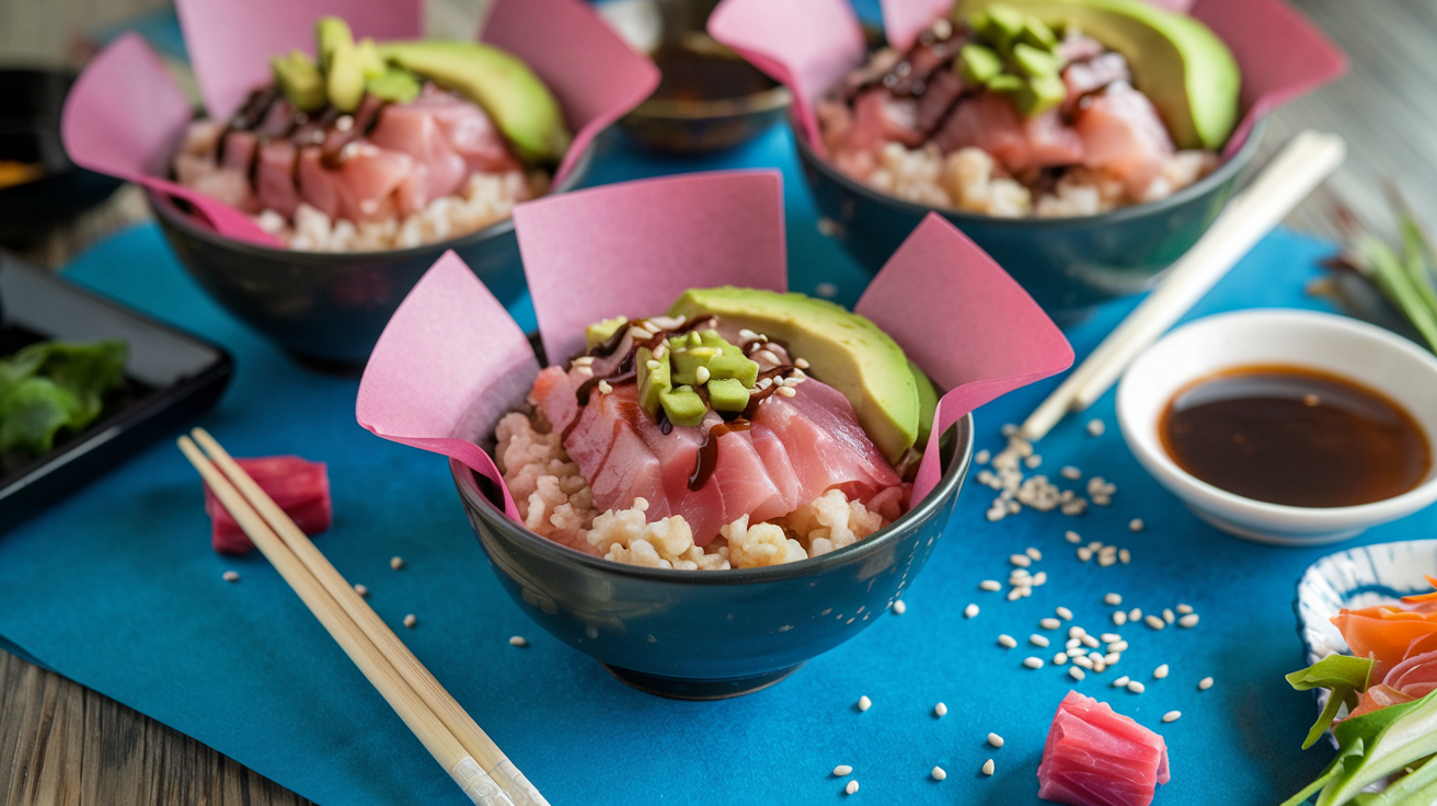 keto sushi bowl with cauliflower rice