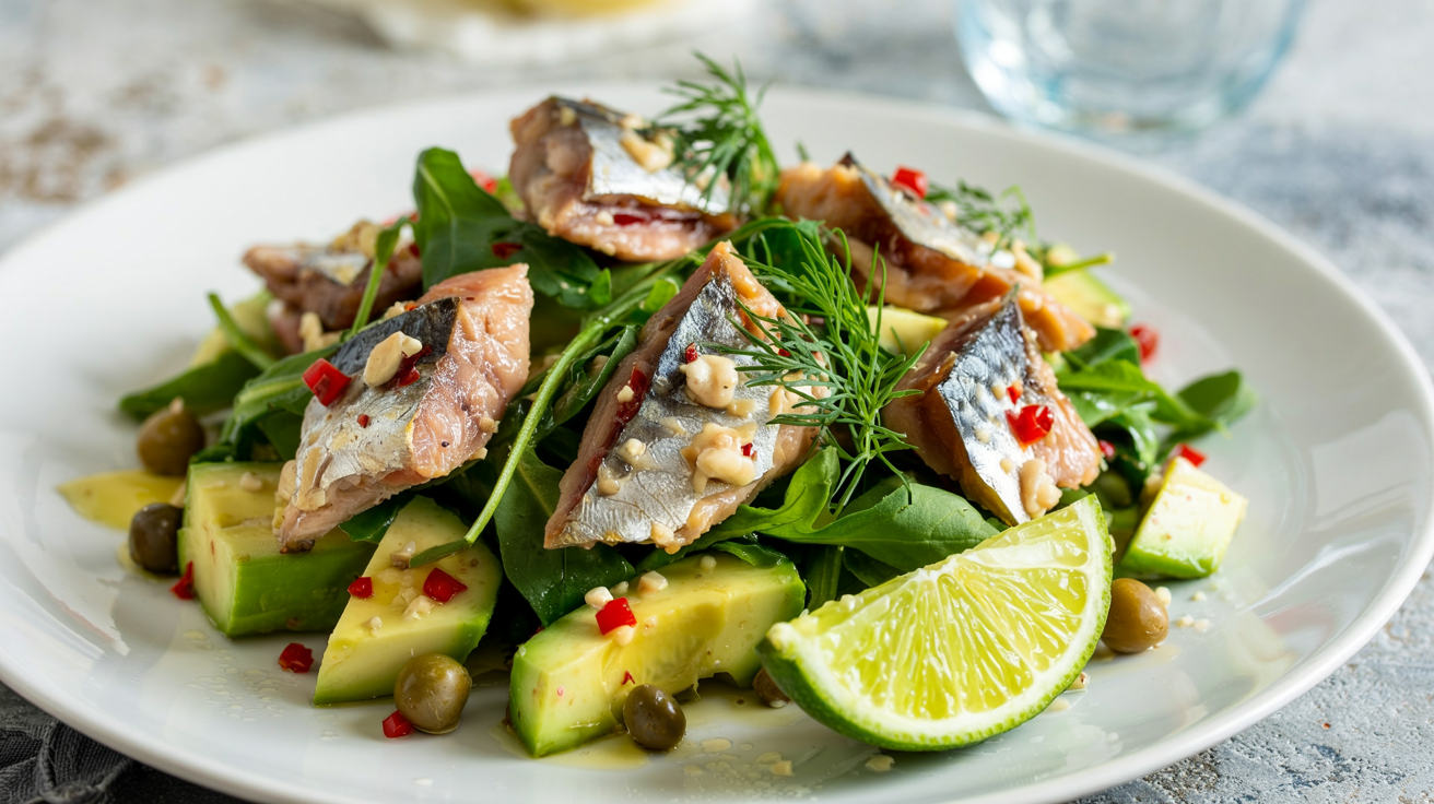 Keto Omega-Rich Mackerel Salad with Creamy Avocado and Bright Lime