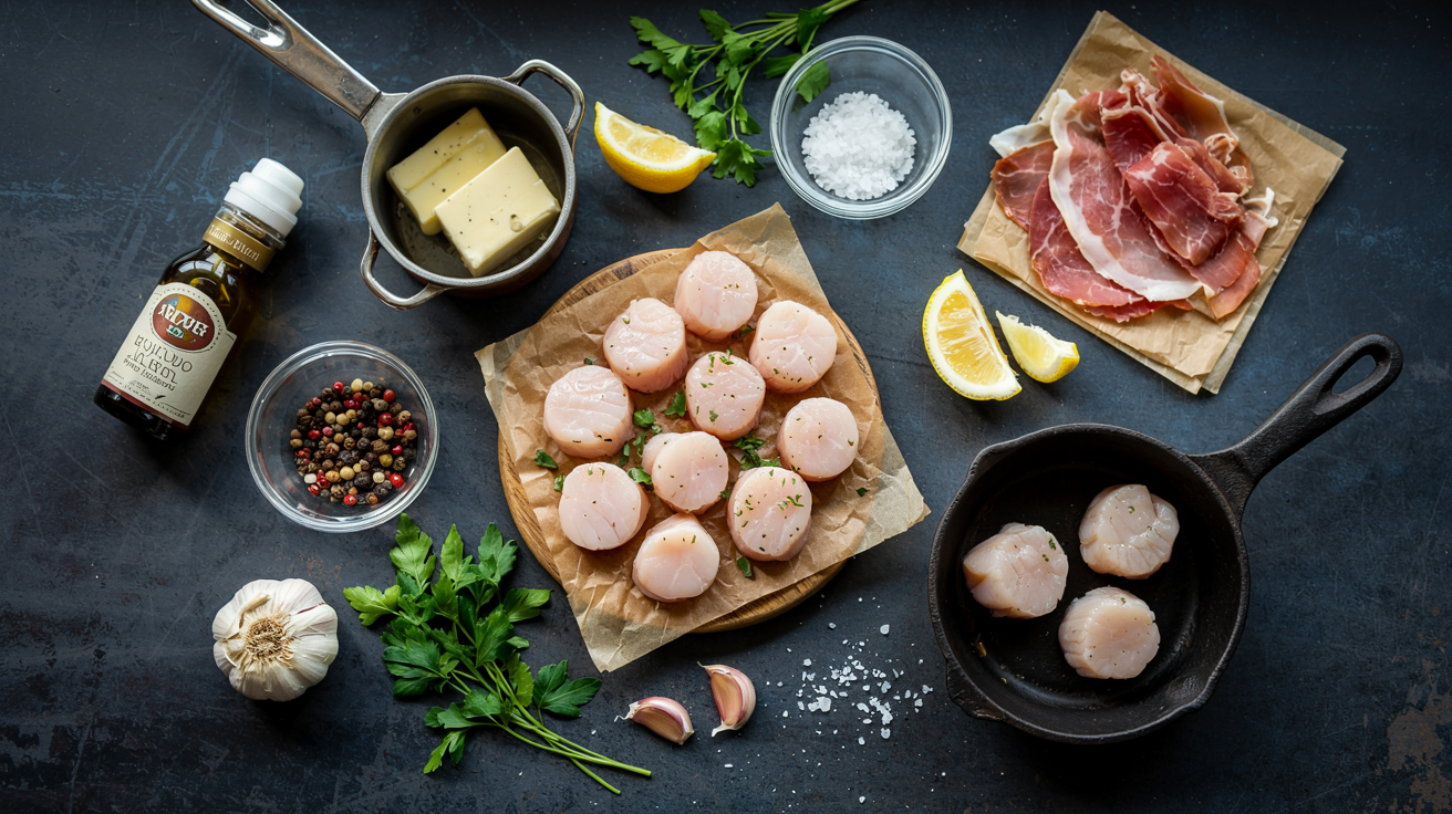 Keto Perfectly Pan-Seared Scallops with Rich Brown Butter and Crispy Prosciutto