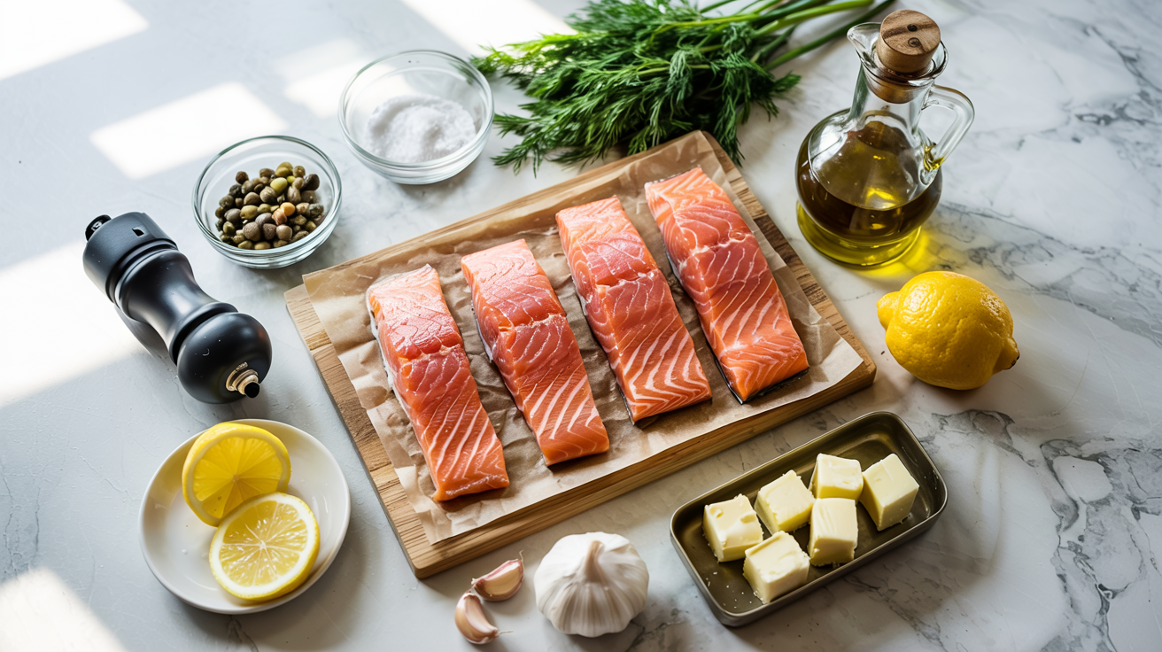 Keto Simple Baked Salmon with Lemon, Dill, and Capers