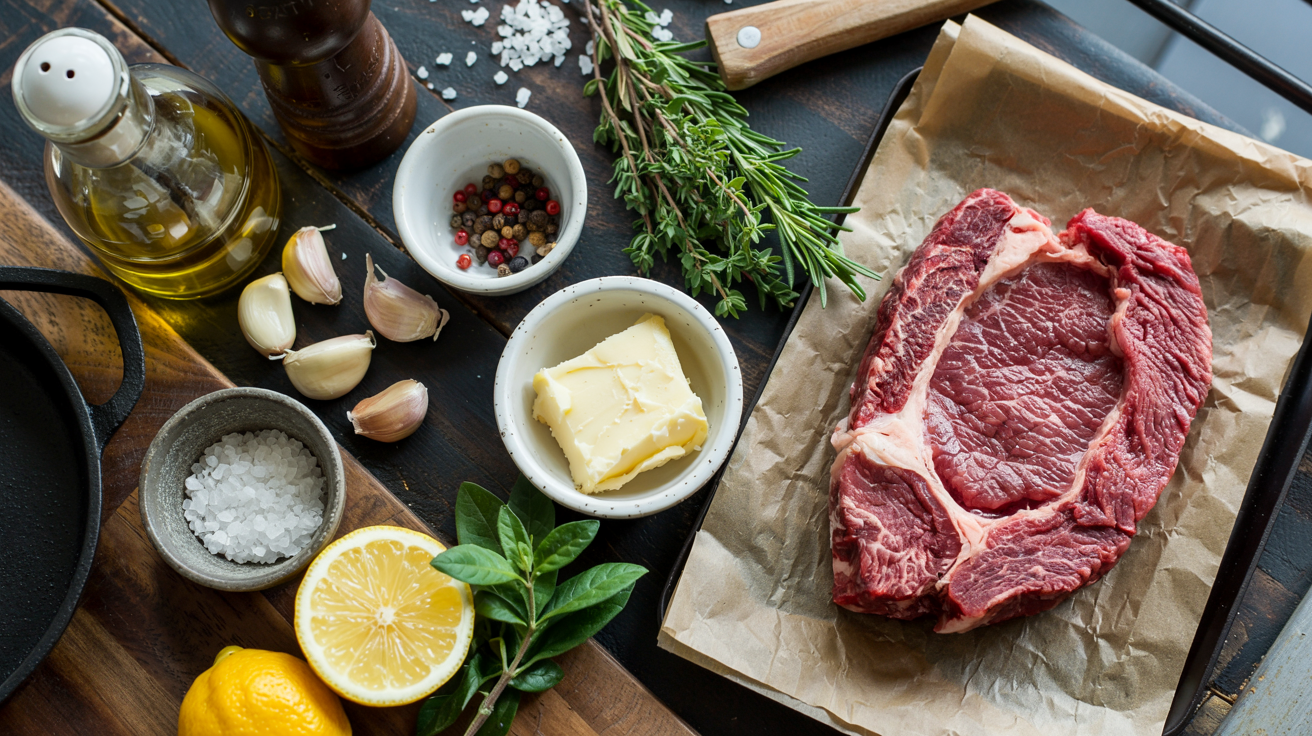 Keto Reverse-Seared Ribeye Steak with Herbaceous Garlic Butter