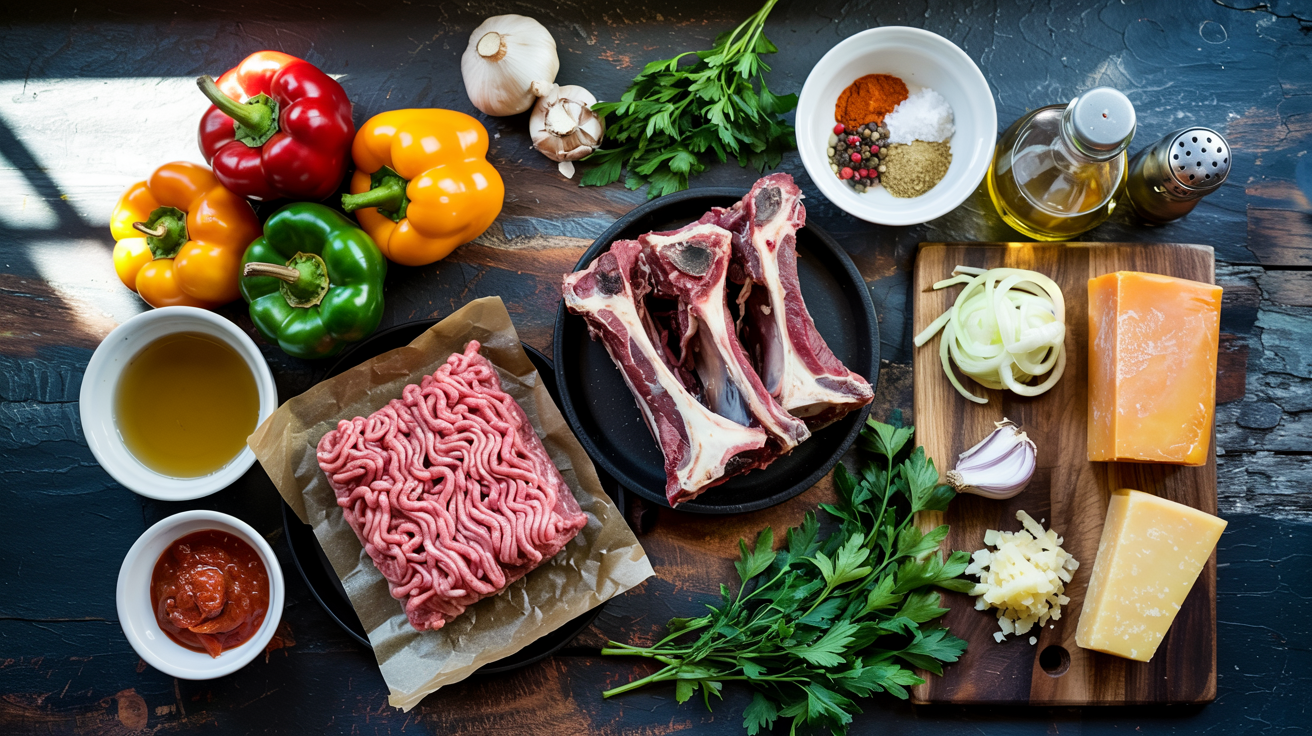 Keto Hearty Ground Beef and Bone Marrow Stuffed Bell Peppers