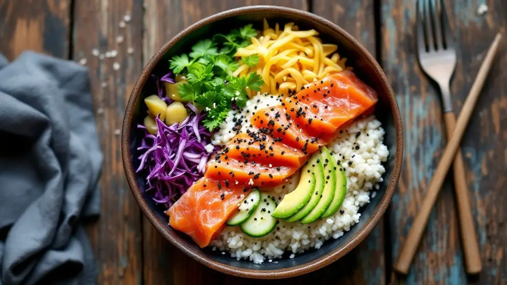 cauliflower rice sushi bowls