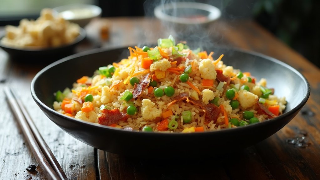 cauliflower rice with bacon