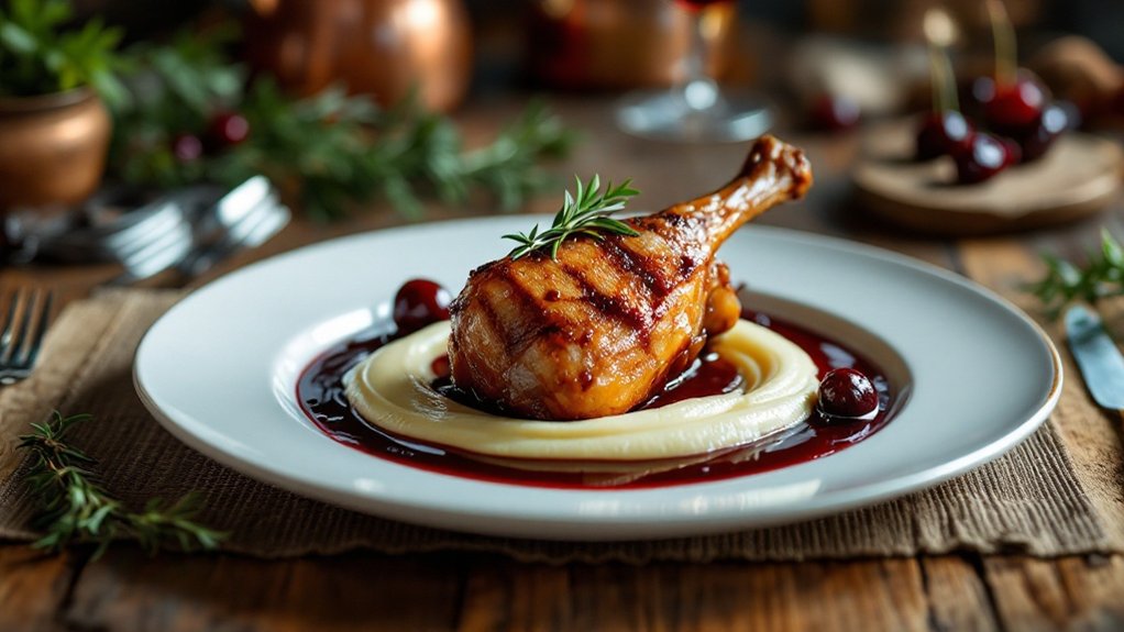 keto duck confit dish