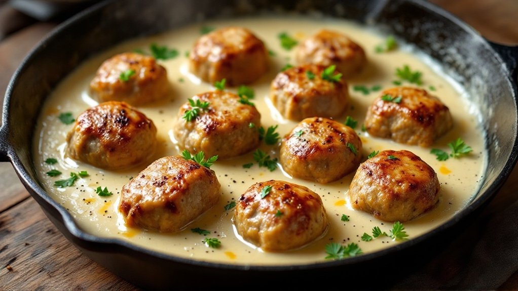 keto meatballs with butter sauce