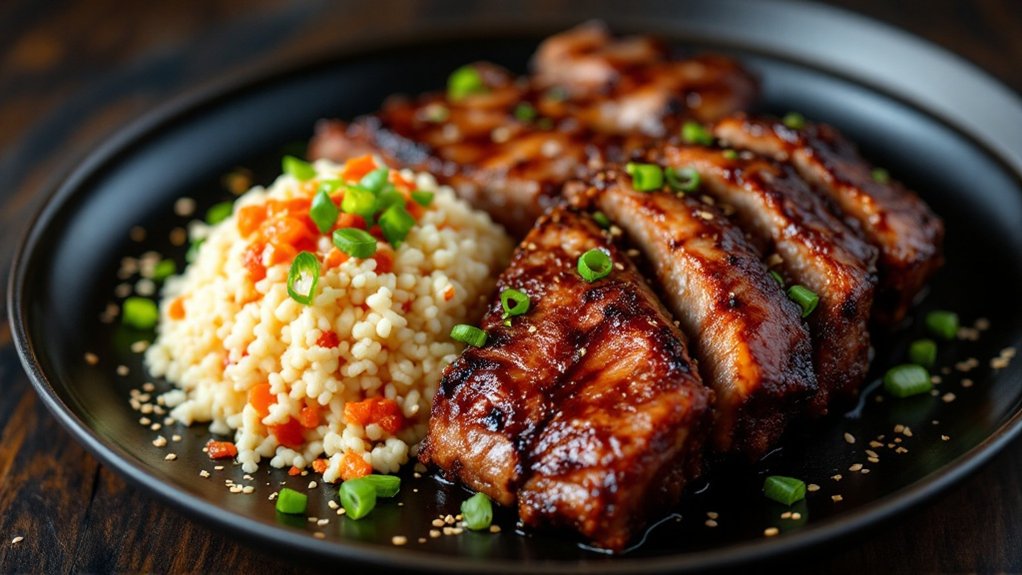 korean bbq with cauliflower rice