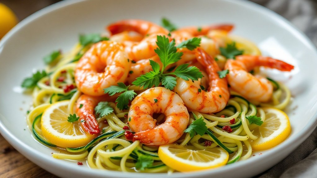 shrimp scampi with zucchini