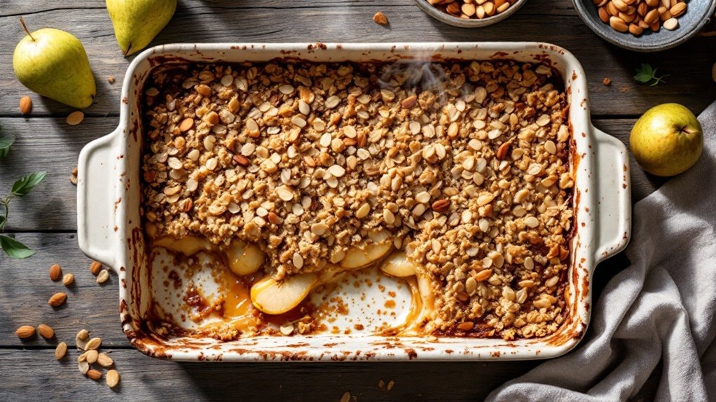 spiced almond butter crumble
