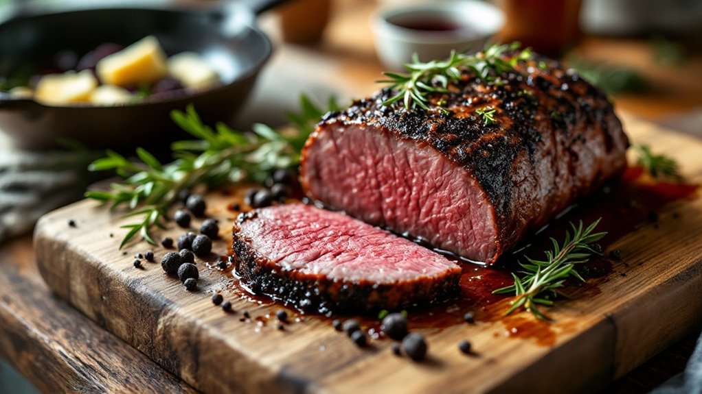 venison with juniper crust