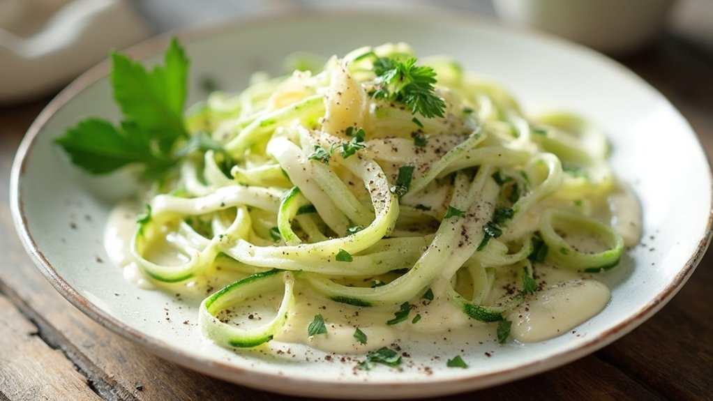 zucchini noodles with sauce