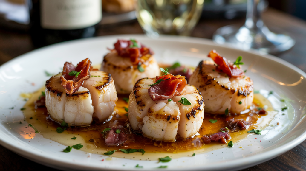 Keto Perfectly Pan-Seared Scallops with Rich Brown Butter and Crispy Prosciutto