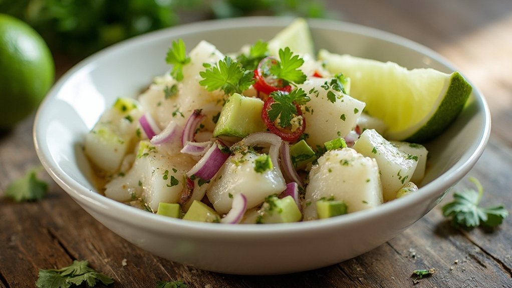 keto ceviche with avocado
