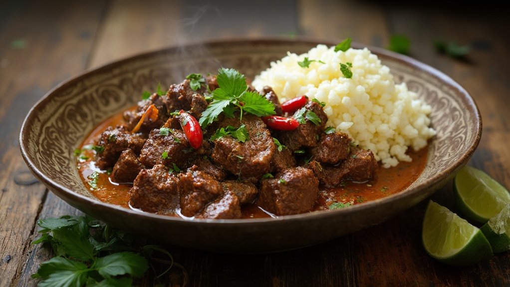 Keto “Rendang” With Coconut Milk and Cauliflower Rice