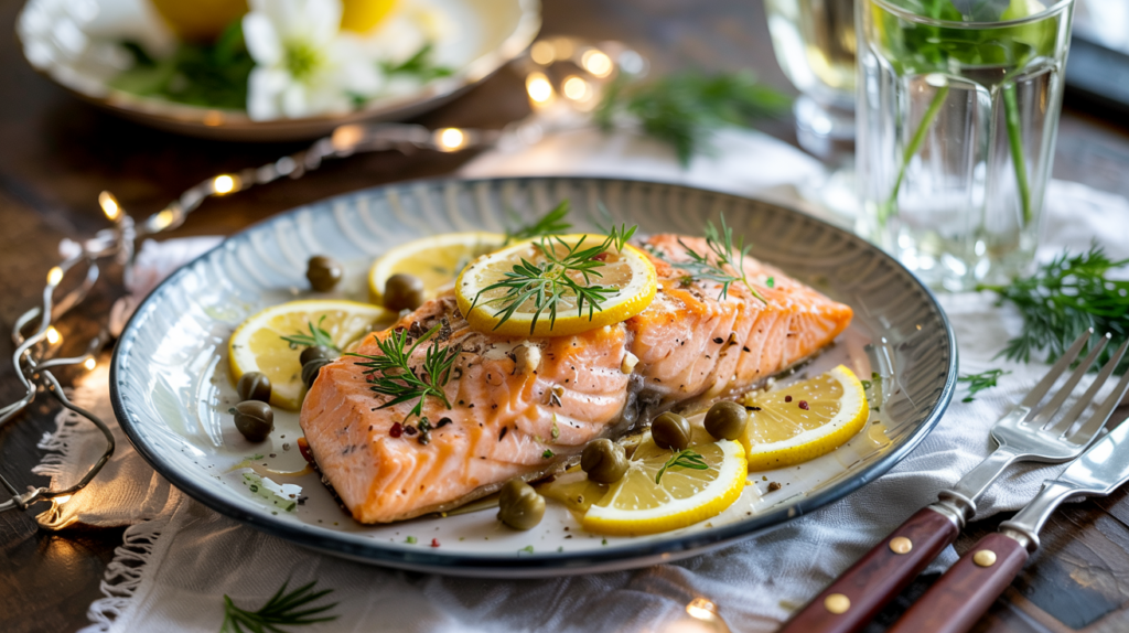 Keto Simple Baked Salmon with Lemon, Dill, and Capers
