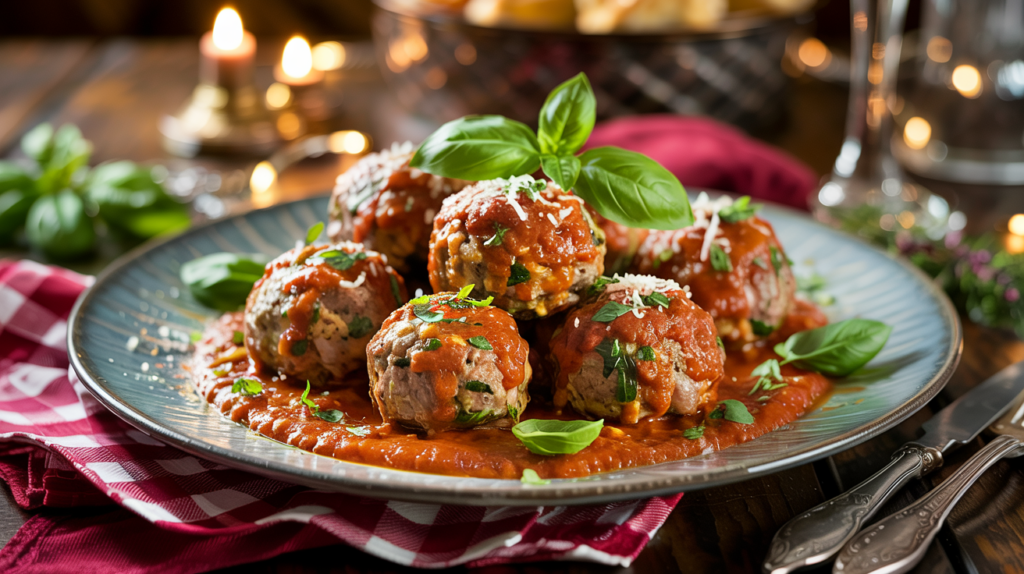 Keto Ground Beef Meatballs with Marinara Sauce