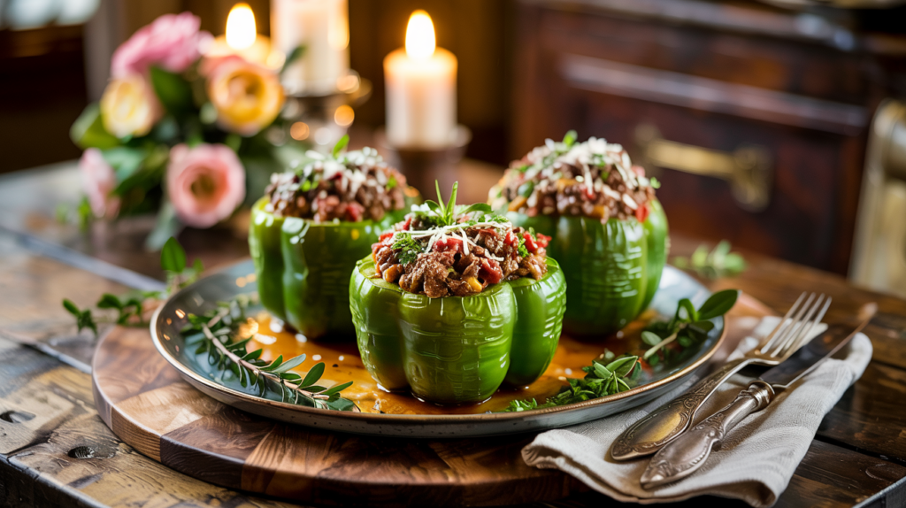 Keto Hearty Ground Beef and Bone Marrow Stuffed Bell Peppers