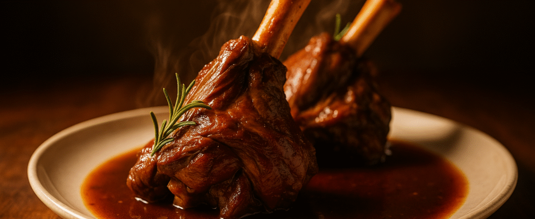 Slow-Braised Lamb Shanks with Rosemary, Garlic, and a Hint of Anchovy