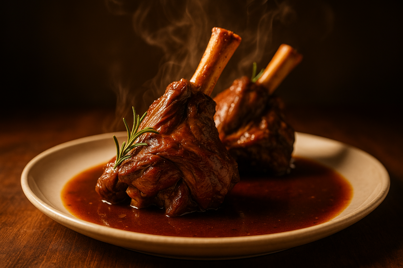 Slow-Braised Lamb Shanks with Rosemary, Garlic, and a Hint of Anchovy