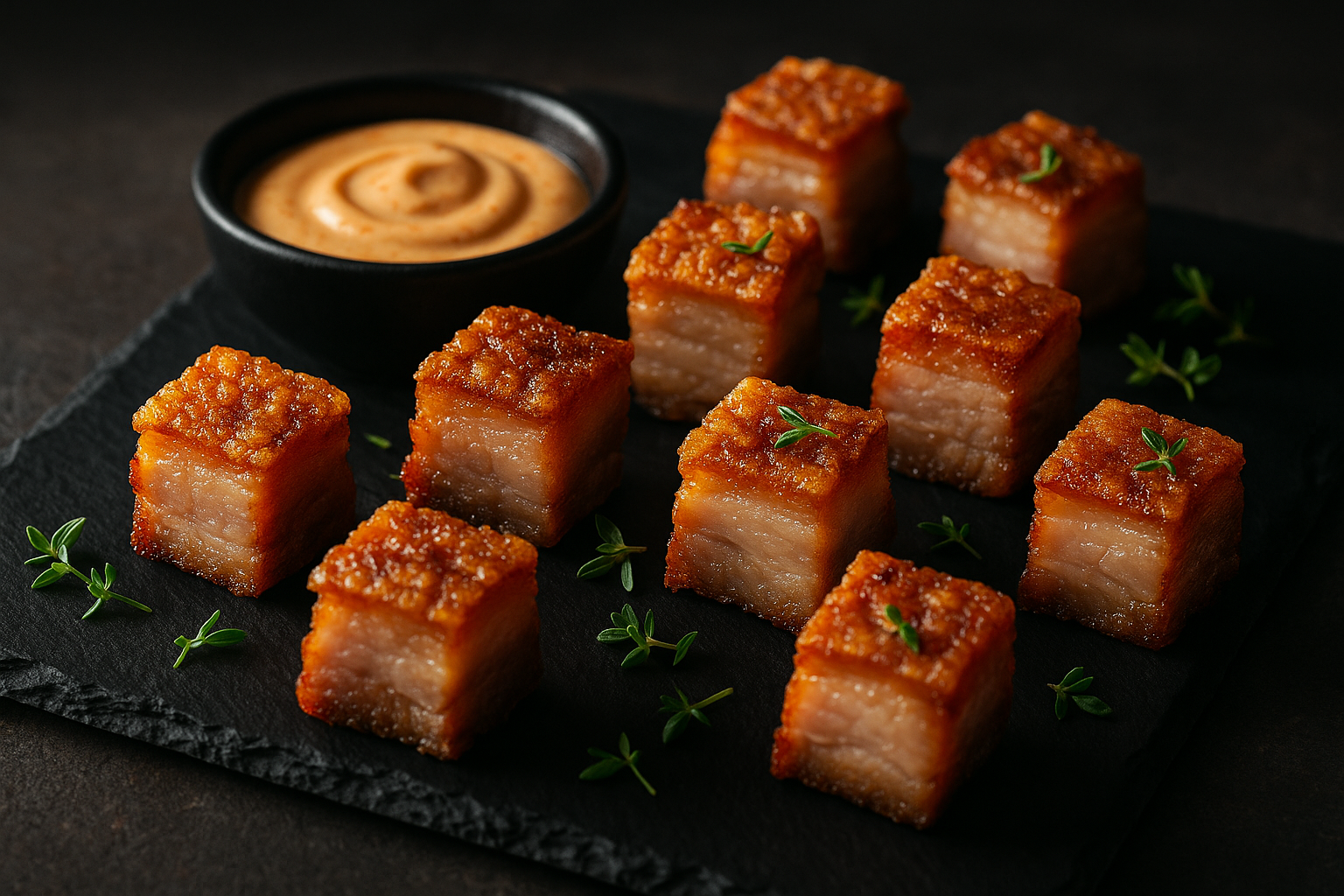 Crispy Carnivore Pork Belly Bites with Spicy Aioli