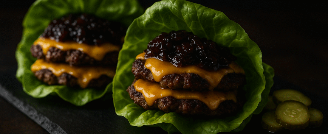 Keto Smash Burgers with Caramelized Onion and Bacon Jam