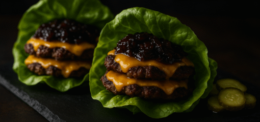 Keto Smash Burgers with Caramelized Onion and Bacon Jam